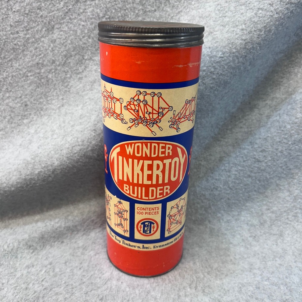 Wonder Tinkertoy Builder Kids Red Tinkertoy Vintage C 1953 Construction Set